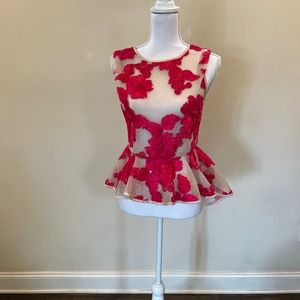 Gracia mesh peplum top